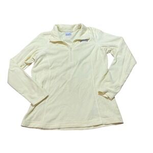 Columbia‎ Women's Half Zip Pullover Fleece Light Yellow Medium Lightweight